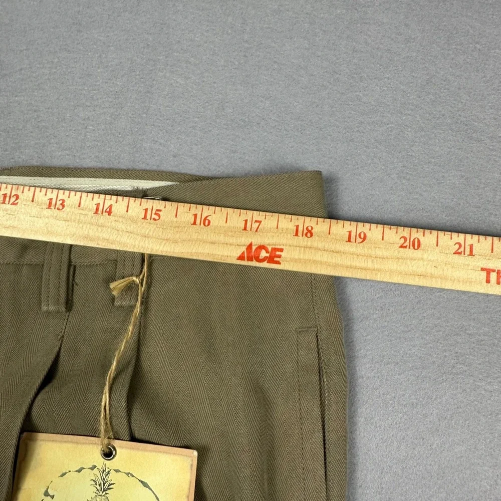 Tommy Bahama Relax The Fishbone Silk Pleated Pants Almond Khaki Herringbone NEW